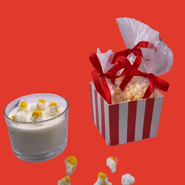 Dessert candle | pop corn candle | glass container candle | candle set | personalised set gift | special gift set | pop corn cinema set