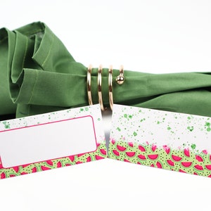 Name Place Card, Watermeloen Tafelsetting, Gastenverblijf, Tafeldecor, Buffet Voedsel Label, Tent Gevouwen / Stijl / Stijl 1