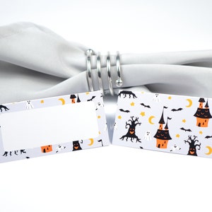 Naam Plaatskaart, Halloween, Gast Zitplaatsen Arrangement, Tafel Decor, Buffet Voedsel Label, Tent Gevouwen / Stijl 3
