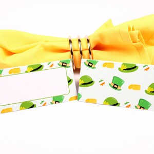 St Patrick's Day Ierse Naam Plaats Kaart, Tafel Instelling, Gast Zitplaats Arrangement, Tafel Decor, Buffet Eten Label, Tent Gevouwen /Stijl 11