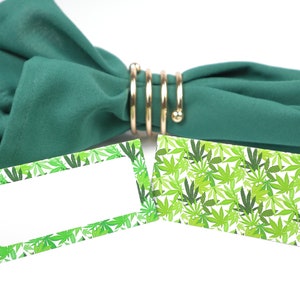 Name Place Card, Cannabis Tafelsetting, Gastenverblijf, Tafeldecor, Buffet Voedsel Label, Tent Opgevouwen /Stijl 4
