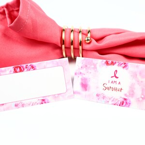 Naam Place Card, Borstkanker Roze Lint, Gast Zitplaatsen Arrangement, Tafel Decor, Buffet Food Label, Tent Gevouwen / Stijl 9