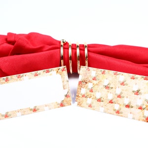 Naam Place Card, Christmas Vintage, Gast Zitplaatsen Arrangement, Tafel Decor, Buffet Food Label, Tent Gevouwen / Stijl 36