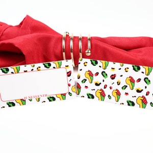 Name Place Card, Juneteenth Tafelsetting, Gastenverblijf arrangement, Tafel Decor, Buffet Food Label, Tent Gevouwen / Stijl 2