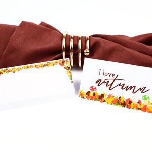 Naam Place Card, Herfst Bright, Gast Zitplaatsen Arrangement, Tafel Decor, Buffet Food Label, Tent Gevouwen / Stijl 12