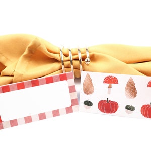 Naam Place Card, Herfst Design Tafel Setting, Gast Zitplaatsen Arrangement, Tafel Decor, Buffet Food Label, Tent Gevouwen / Stijl 7
