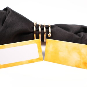 Naam Plaatskaart, Distressed Yellow Tafelsetting, Gastenverblijf Arrangement, Tafeldecor, Buffet Voedsel Label, Tent Opgevouwen