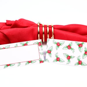 Naam Plaats kaart, Kerst Hulst, Gast Zitplaatsen Arrangement, Tafel Decor, Buffet Voedsel Label, Tent Gevouwen / Stijl 20