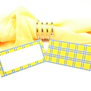 Naam Plaats Kaart, Zomer Plaid Tafelsetting, Gasten zitplaatsen Arrangement, Tafel Decor, Buffet Food Label, Tent Gevouwen / Stijl 4