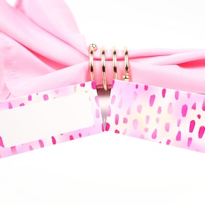 Naam Place Card, Zomer Roze Tafel Setting, Gast Zitplaatsen Arrangement, Tafel Decor, Buffet Food Label, Tent Gevouwen / Stijl 4