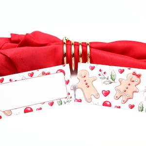 Naam Place Card, Christmas Ginger Bread Man, Guest Seating Arrangement, Tafel Decor, Buffet Food Label, Tent Folded / Style 15