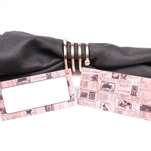 Naam Place Card, Rose-Gold Vintage Tafel setting, Gast zitplaatsen arrangement, Tafel Decor, Buffet Food Label, Tent Gevouwen / Stijl 3