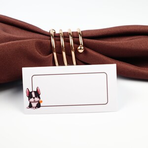Naam Plaats Kaart, Boston Terrier Hond Tafelsetting, Gasten zitplaatsen Arrangement, Tafel Decor, Buffet Voedsel Label, Tent Gevouwen / Stijl 29