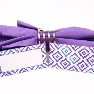 Name Place Card, Paars Tafelsetting, Gastenverblijf Arrangement, Tafel decor, Buffet Food Label, Tent Opgevouwen / Stijl 28