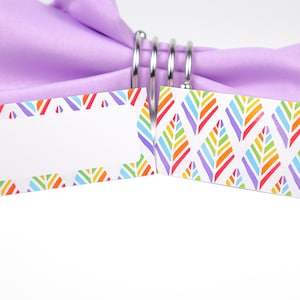 Naam Plaatskaart, Regenboog Tafelsetting, Gastenverblijf Arrangement, Tafeldecor, Buffet Voedsel Label, Tent Opgevouwen /Stijl 4