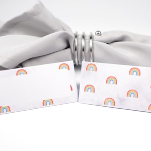 Naam Plaatskaart, Regenboog Tafelsetting, Gastenverblijf Arrangement, Tafeldecor, Buffet Voedsel Label, Tent Opgevouwen /Stijl 7
