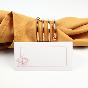 Name Place Card, Love Bunnies Tafelsetting, Gastenverblijf arrangement, Tafel Decor, Buffet Food Label, Tent Gevouwen / Stijl 48