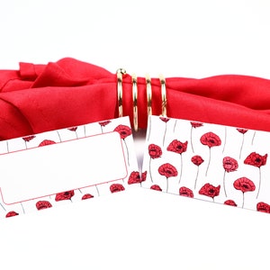 Naam Place Card, Remembrance Poppy, Guest Seating Arrangement, Tafel Decor, Buffet Food Label, Tent Folded / Style 1