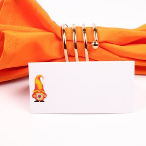 Naam PlaatsKaart, Oranje Kabouter Tafelsetting, Gastenverblijf Arrangement, Tafeldecor, Buffet Voedsel Label, Tent Opgevouwen /Stijl 10