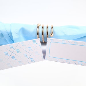Naam Place Card, Scorpio Zodiac Celestial Table Setting, Guest Seating Arrangement, Table Decor, Buffet Food Label, Tent Folded / Style 7