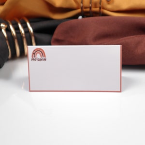 Name Place Card, Melanin Rainbow Tafelsetting, Gastenverblijf Arrangement, Tafeldecor, Buffet Food Label, Tent Opgevouwen / Stijl 5
