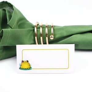Name Place Card, Green Frog Table Setting, Guest Seating Arrangement, Table Decor, Buffet Food Label, Tent Folded /Style 36