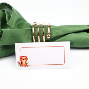 Name Place Card, Tiger Tafelsetting, Gastenverblijf Arrangement, Tafeldecor, Buffet Food Label, Tent Opgevouwen /Stijl 33