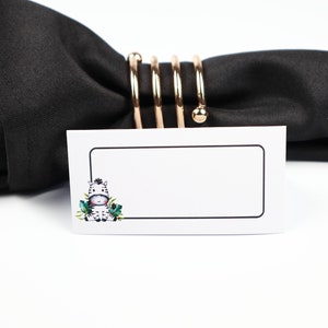 Name Place Card, Zebra Tafelsetting, Gastenverblijf Arrangement, Tafeldecor, Buffet Food Label, Tent Opgevouwen /Stijl 26
