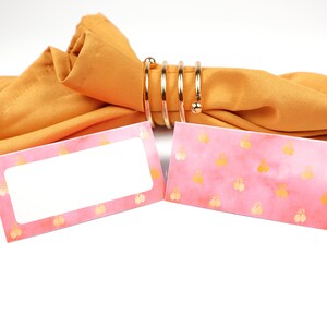 Naam Place Card, Roze Limonade Tafel Setting, Gast Zitplaatsen Arrangement, Tafel Decor, Buffet Food Label, Tent Opgevouwen / Stijl 6