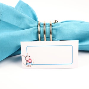Naam plaatskaart, Bunny Animal Table Setting, Guest Seating Arrangement, Table Decor, Buffet Food Label, Tent Folded /Style 13