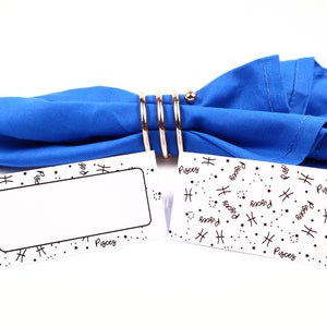 Vissen Naam Plaats Kaart, Zodiac Celestial Table Setting, Guest Seating Arrangement, Table Decor, Buffet Food Label, Tent Fold/ Style 12