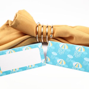 Naam Plaats Kaart, Zomer TafelSetting, Gasten zitplaatsen Arrangement, Tafel Decor, Buffet Food Label, Tent Opgevouwen / Stijl 5