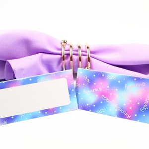 Naam Place Card, Aquarius Zodiac Celestial Table Setting, Guest Seating Arrangement, Table Decor, Buffet Food Label, Tent Fold / Style 2
