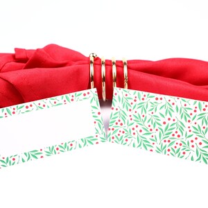 Naam Place Card, Kerstmis, Gast Zitplaatsen Arrangement, Tafel Decor, Buffet Food Label, Tent Gevouwen / Stijl 21