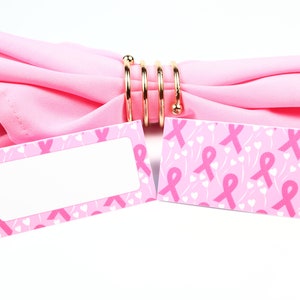 Naam Place Card, Borstkanker Roze Lint, Gast Zitplaatsen Arrangement, Tafel Decor, Buffet Food Label, Tent Gevouwen / Stijl 4