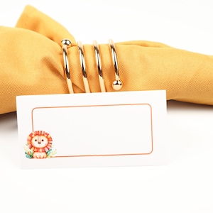 Naam Plaatskaart, Lion Table Setting, Gastenverblijf Arrangement, Tafel decor, Buffet Food Label, Tent Opgevouwen / Stijl 46