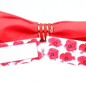 Naam Place Card, Remembrance Poppy, Guest Seating Arrangement, Tafel Decor, Buffet Food Label, Tent Folded / Style 4