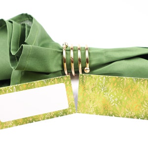 Naam Plaats Kaart, Zomer Groene Tafel Setting, Gasten zitplaatsen Arrangement, Tafel Decor, Buffet Food Label, Tent Opgevouwen / Stijl 4
