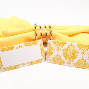 Name Place Card, Gele Victoriaanse tafelsetting, Gastenverblijf, Tafeldecor, Buffet VoedselLabel, Tent Gevouwen / Stijl 24