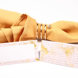 Naam Plaatskaart, Geelgouden Vintage Tafelsetting, Gastenzitting Arrangement, Tafeldecor, Buffet Food Label, Tent Gevouwen /Stijl 5