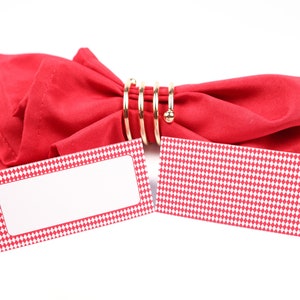 Name Place Card, Red Diamond Tafelsetting, Gastenverblijf Arrangement, Tafeldecor, Buffet Food Label, Tent Gevouwen /Stijl 23