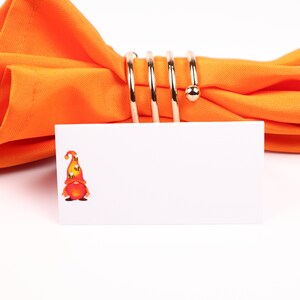 Naam Plaats Kaart, Oranje Kabouter Tafelsetting, Gastenverblijf Arrangement, Tafeldecor, Buffet Food Label, Tent Opgevouwen /Stijl 9