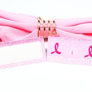 Naam Place Card, Borstkanker Roze Lint, Gast Zitplaatsen Arrangement, Tafel Decor, Buffet Food Label, Tent Gevouwen / Stijl 7