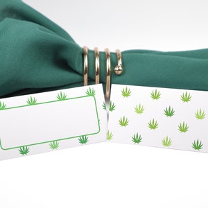 Name Place Card, Cannabis Tafelsetting, Gastenverblijf, Tafeldecor, Buffet Voedsel Label, Tent Gevouwen /Stijl 6