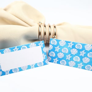 Name Place Card, Beach-time tafelsetting, Gastenverblijf arrangement, Tafel decor, Buffet voedsel label, Tent gevouwen / stijl 5