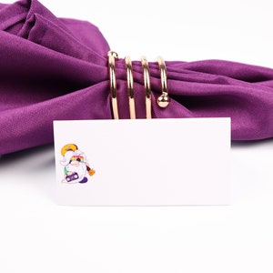 Name Place Card, Zomer Hippie Gnome Tafelsetting, Gasten zitplaatsen Arrangement, Tafel Decor, Buffet Food Label, Tent Opgevouwen / Stijl 6