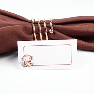 Name Place Card, Monkey Table Setting, Guest Seating Arrangement, Table Decor, Buffet Food Label, Tent Folded /Style 30