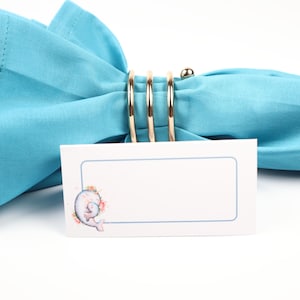 Name Place Card, Narwal Tafelsetting, Gastenverblijf Arrangement, Tafeldecor, Buffet Food Label, Tent Gevouwen /Stijl 43