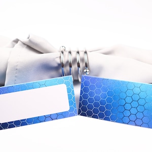 Name Place Card, Deco Paars-Blauwe Ombre Tafelsetting, Gastenverblijf Arrangement, Tafeldecor, Buffet Food Label, Tent Gevouwen /Stijl 19