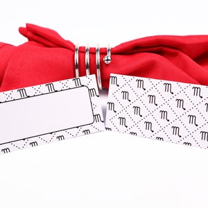 Naam Place Card, Scorpio Zodiac Celestial Table Setting, Guest Seating Arrangement, Table Decor, Buffet Food Label, Tent Folded / Style 10